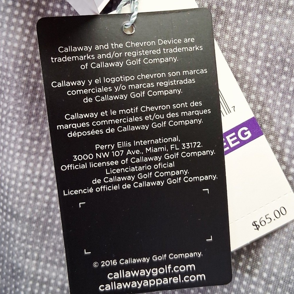 NWT Callaway Opti-Dri Golf Polo Shirt Mens XXL Grey Quiet Shade CGKS80Z6SA - Picture 10 of 10